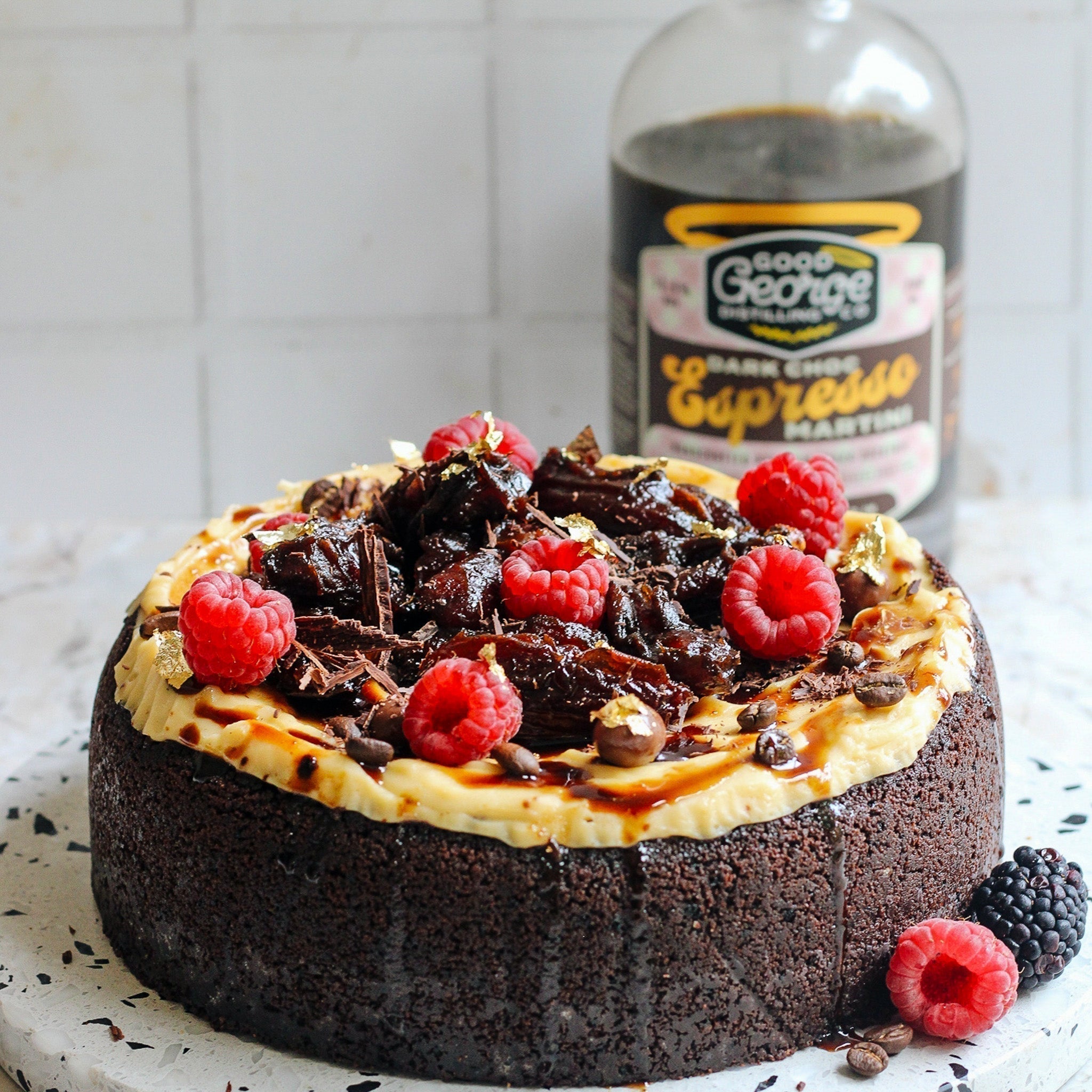 Dark Chocolate Espresso Martini Cheesecake
