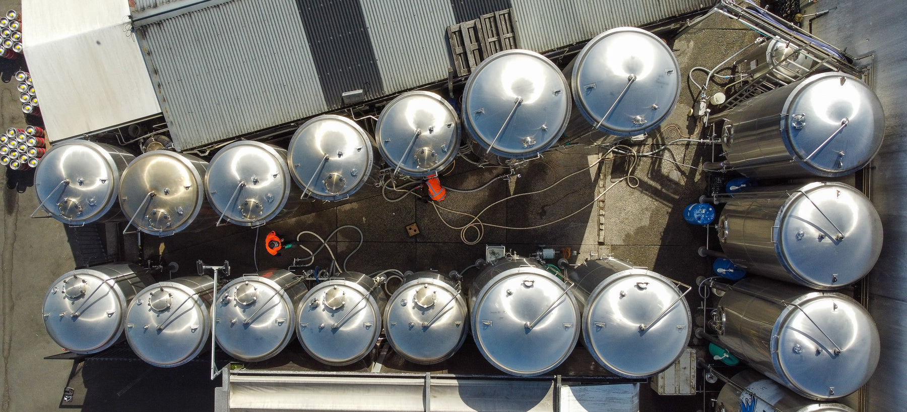 Good George Brewery Top Down View of the Brew Tanks