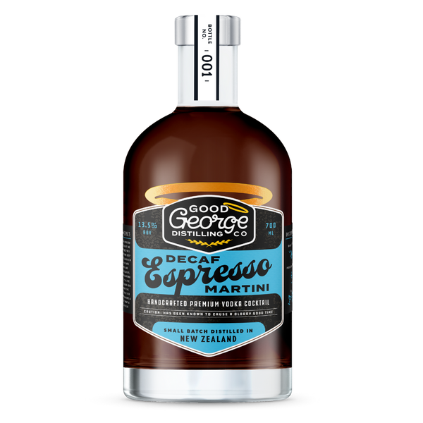Decaf Espresso Martini Bottle on a clear background