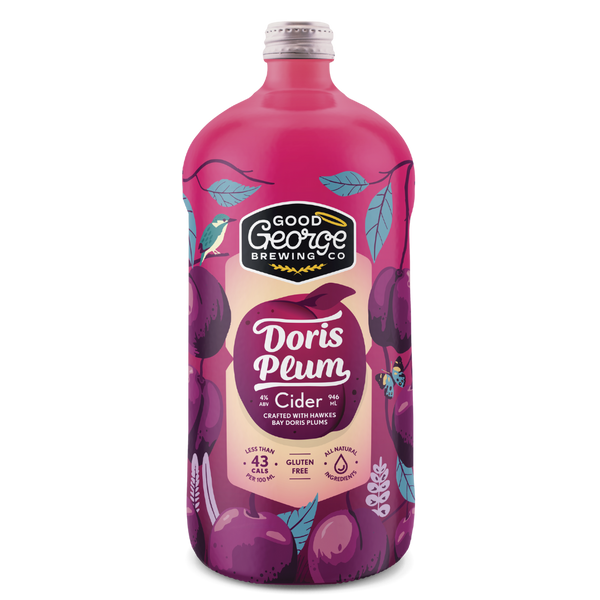 Good George Doris Plum Cider with Clear background