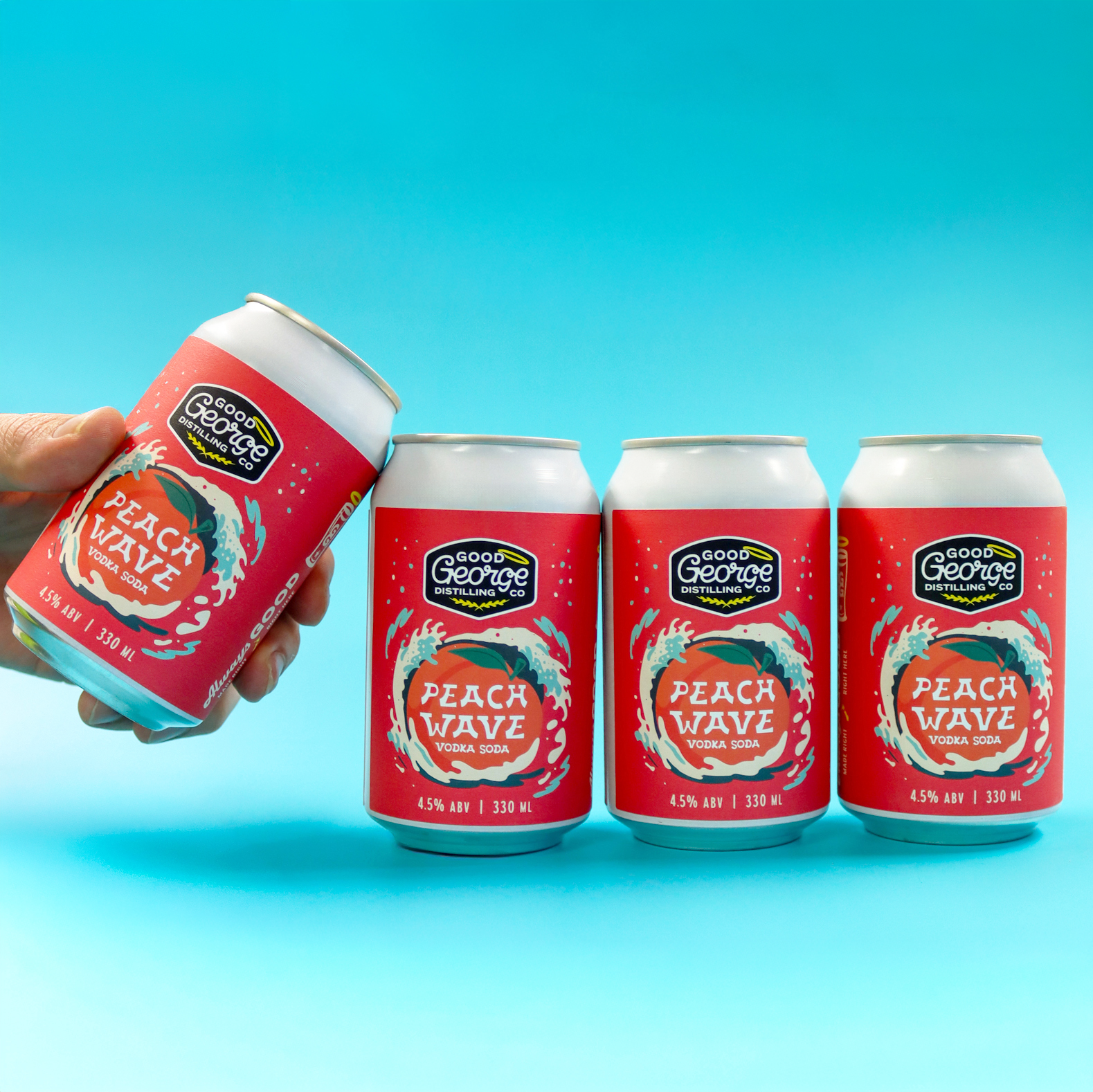Peach Wave Vodka Soda Cans