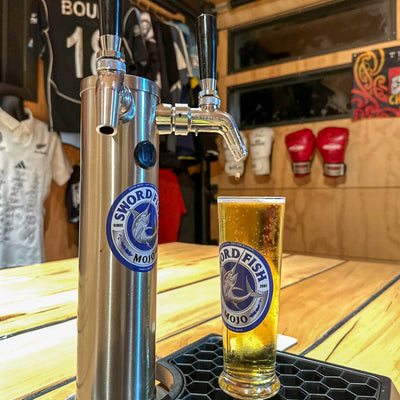 Sword Fish Mojo on tap with a beer
