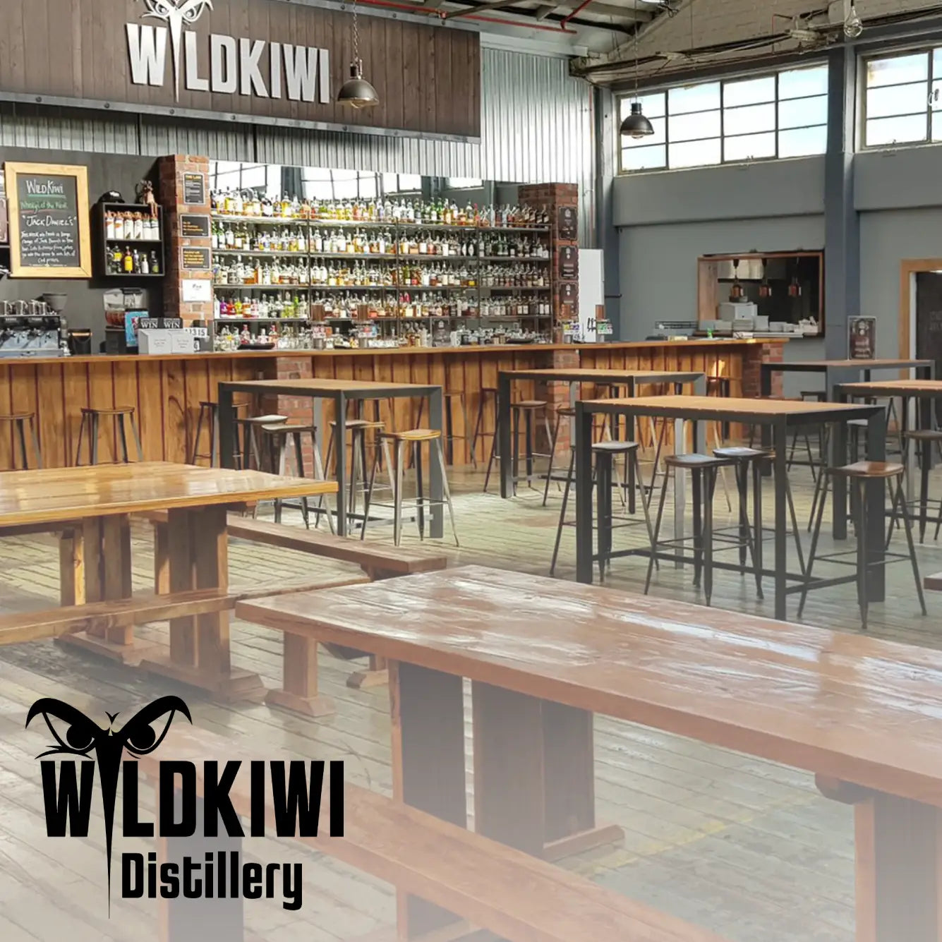Wild Kiwi Distillery inside the bar