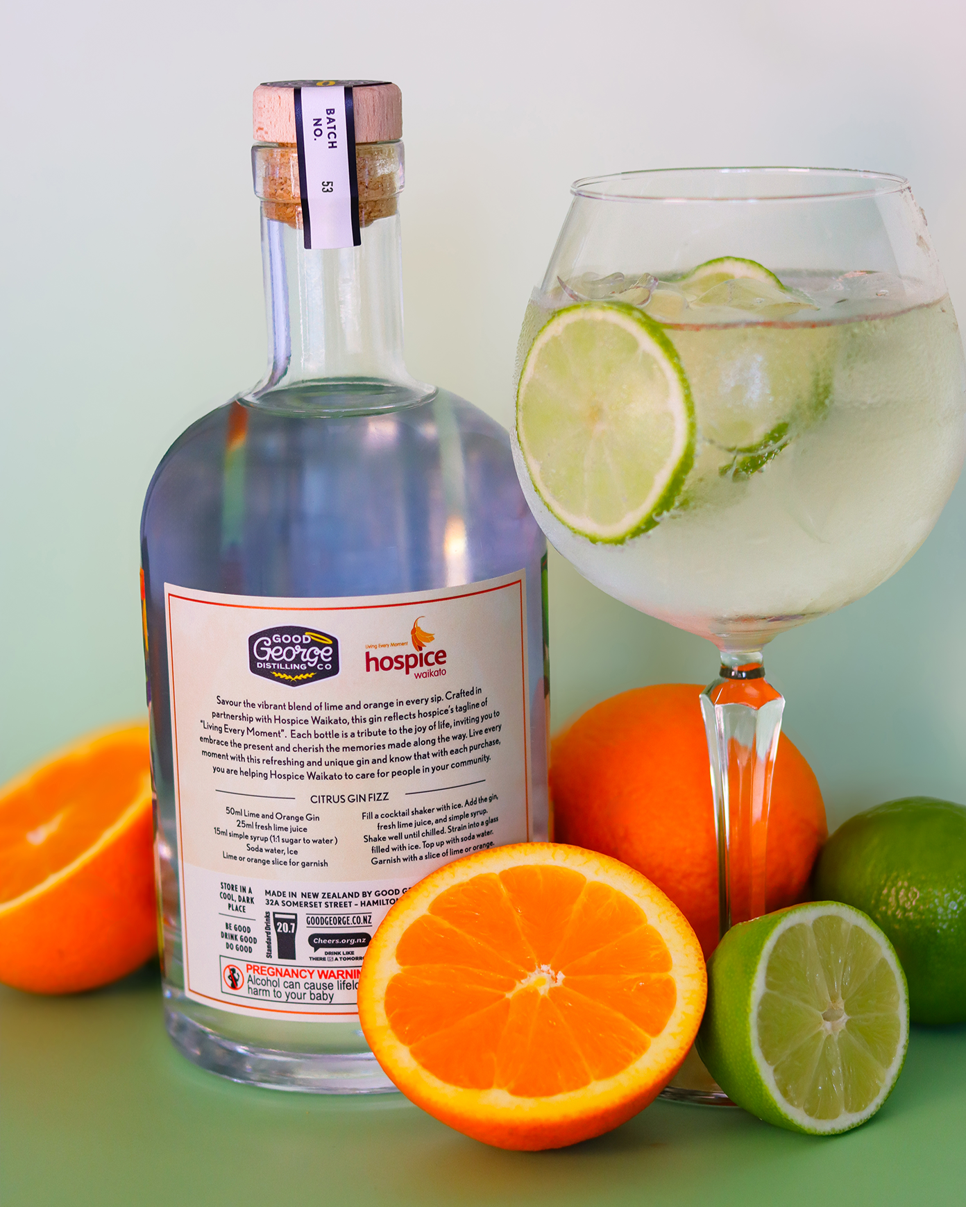 Hospice Waikato 'Living Every Moment' Orange & Lime Gin
