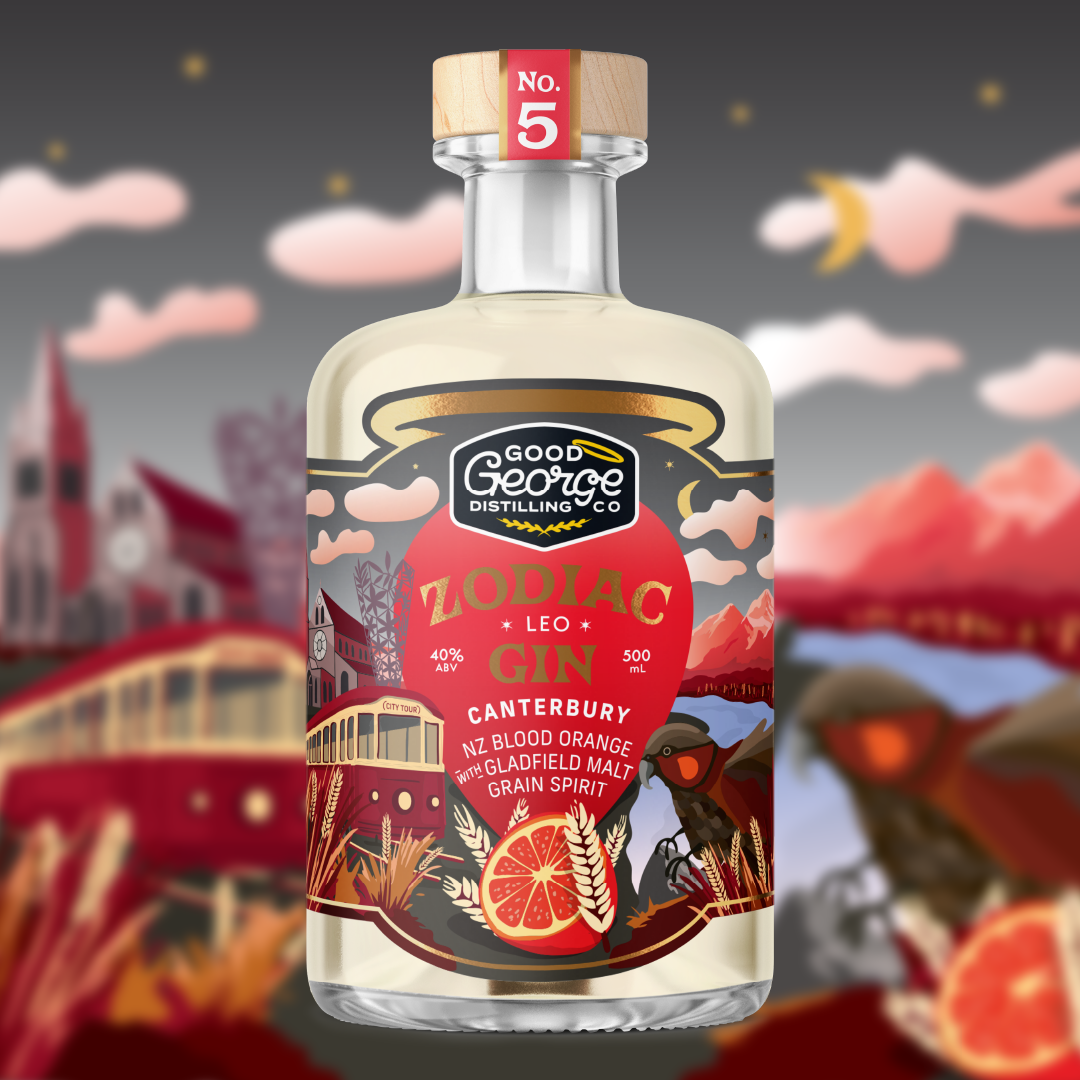 Zodiac: Leo NZ Blood Orange with Gladfield Malt Grain Spirit Gin 500ml