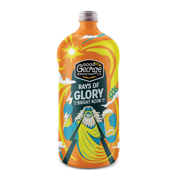 Bottle of Good George Brewing Co. Rays of Glory on a clear background