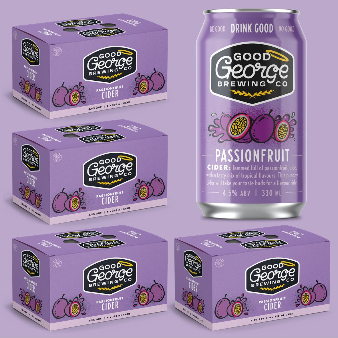 Passionfruit Cider 4.5% (4 x 6 x 330mL Cans)